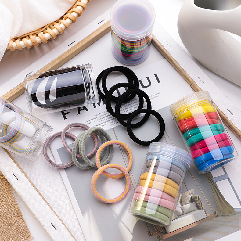 Set 10 Dây Buộc Tóc Co Giãn Nhiều Màu Sắc Phong Cách Hàn Quốc Dành Cho Nữ
