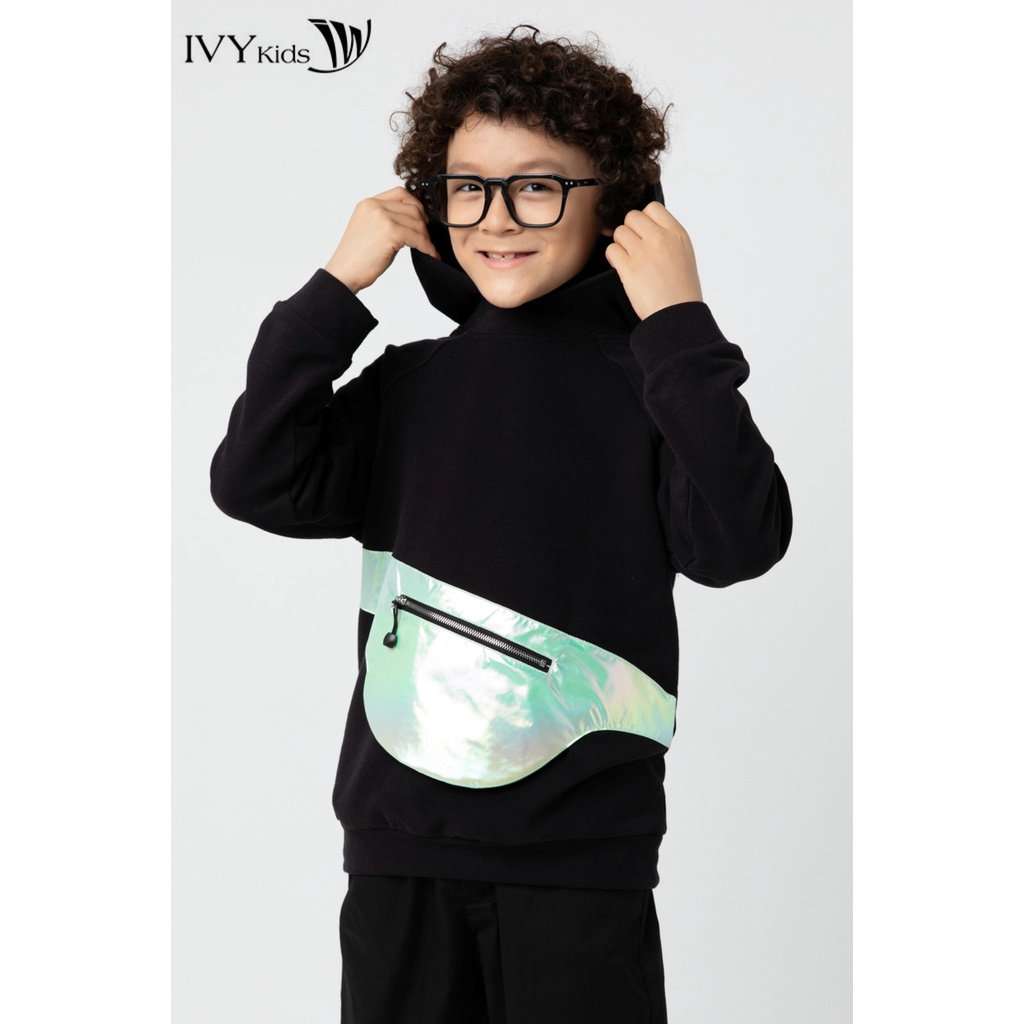 Áo hoodie bé trai túi trước IVY moda MS 59K1378