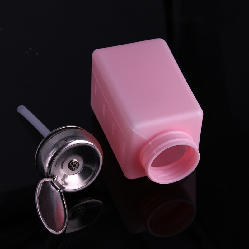 Chai đựng cồn chống tĩnh điện 200ml, 250ml màu hồng - chai đựng aceton sơn móng tay