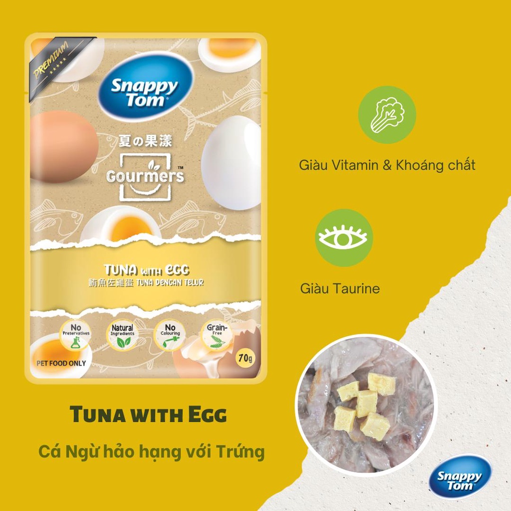 Pate Cho Mèo Cá Ngừ Mix Trái Cây Snappy Tom Gói 70gr