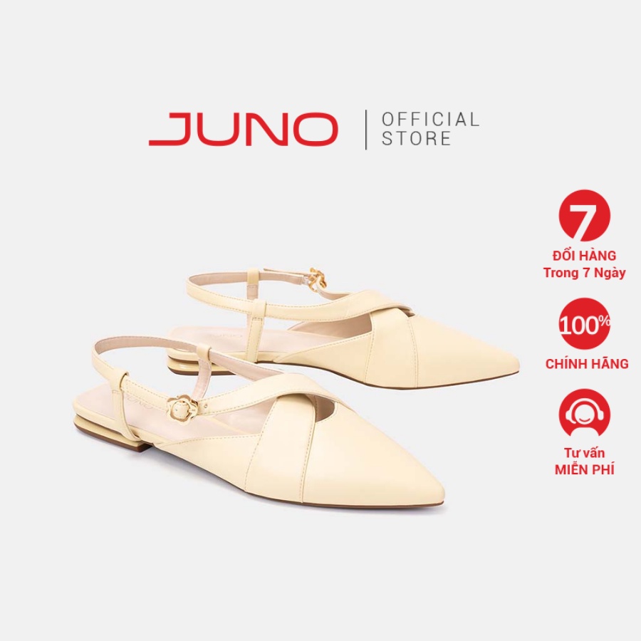 JUNO - Giày Búp Bê Quai Chéo Gắn Khoá Hoa Trang Trí - BB03086