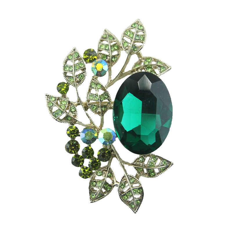 Trâm Cài Áo Hình Lá Ô Liu Phong Cách Vintage Thanh Lịch Sáng Tạo