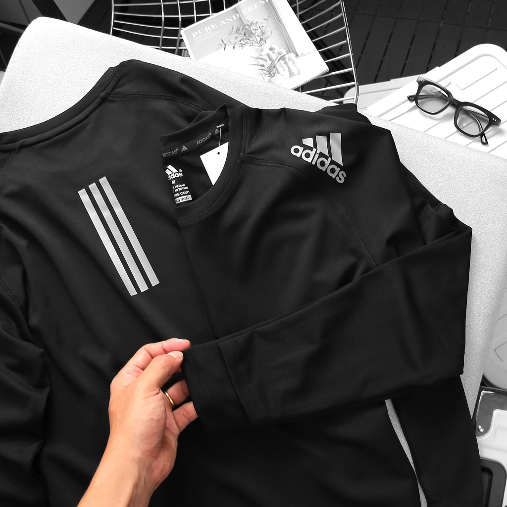 Áo thun thể thao nam tay dài, áo thun tập gym chất vải poly kim cương siêu mịn mát 5070