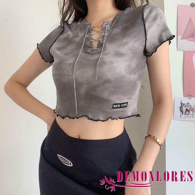 Áo lửng ngắn tay phối họa tiết thời trang cho nữ | BigBuy360 - bigbuy360.vn