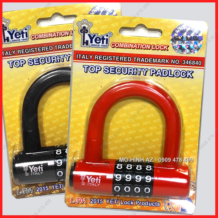 Khóa Cổng Mã Số 4 Số Chính Hãng Yeti - Thép Bọc Nhựa - 6200.1