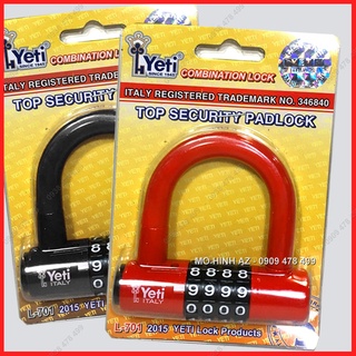 Khóa Cổng Mã Số 4 Số Chính Hãng Yeti - Thép Bọc Nhựa - 6200.1