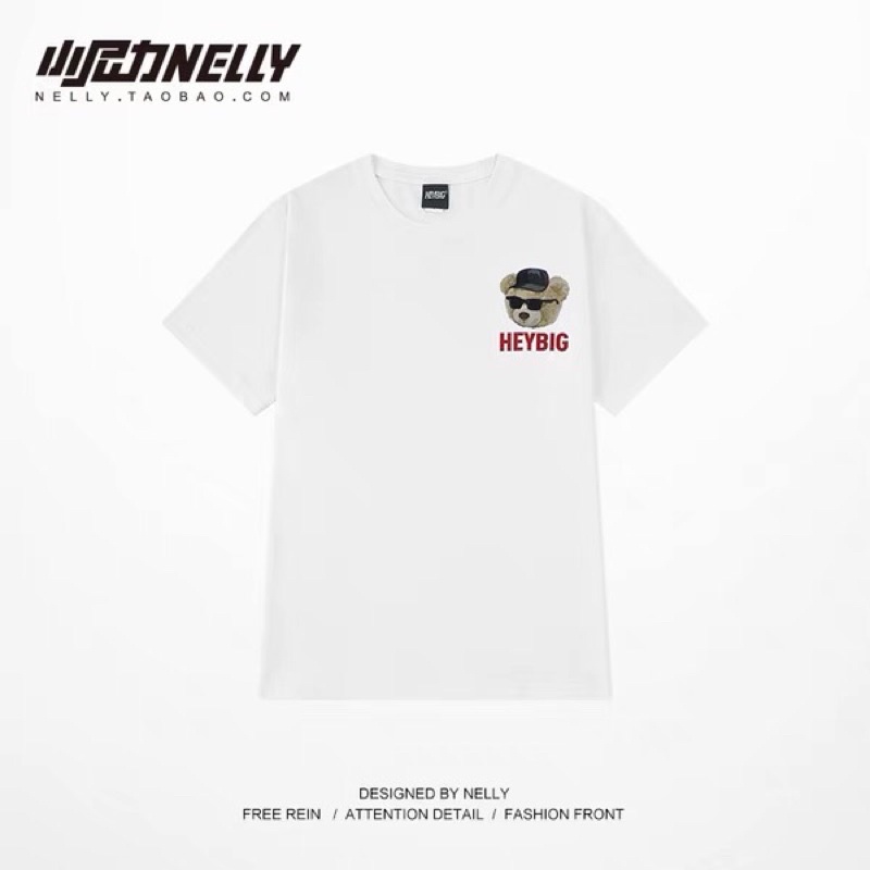 Áo phông nelly heybig (có sẵn) gấu đeo kính đen