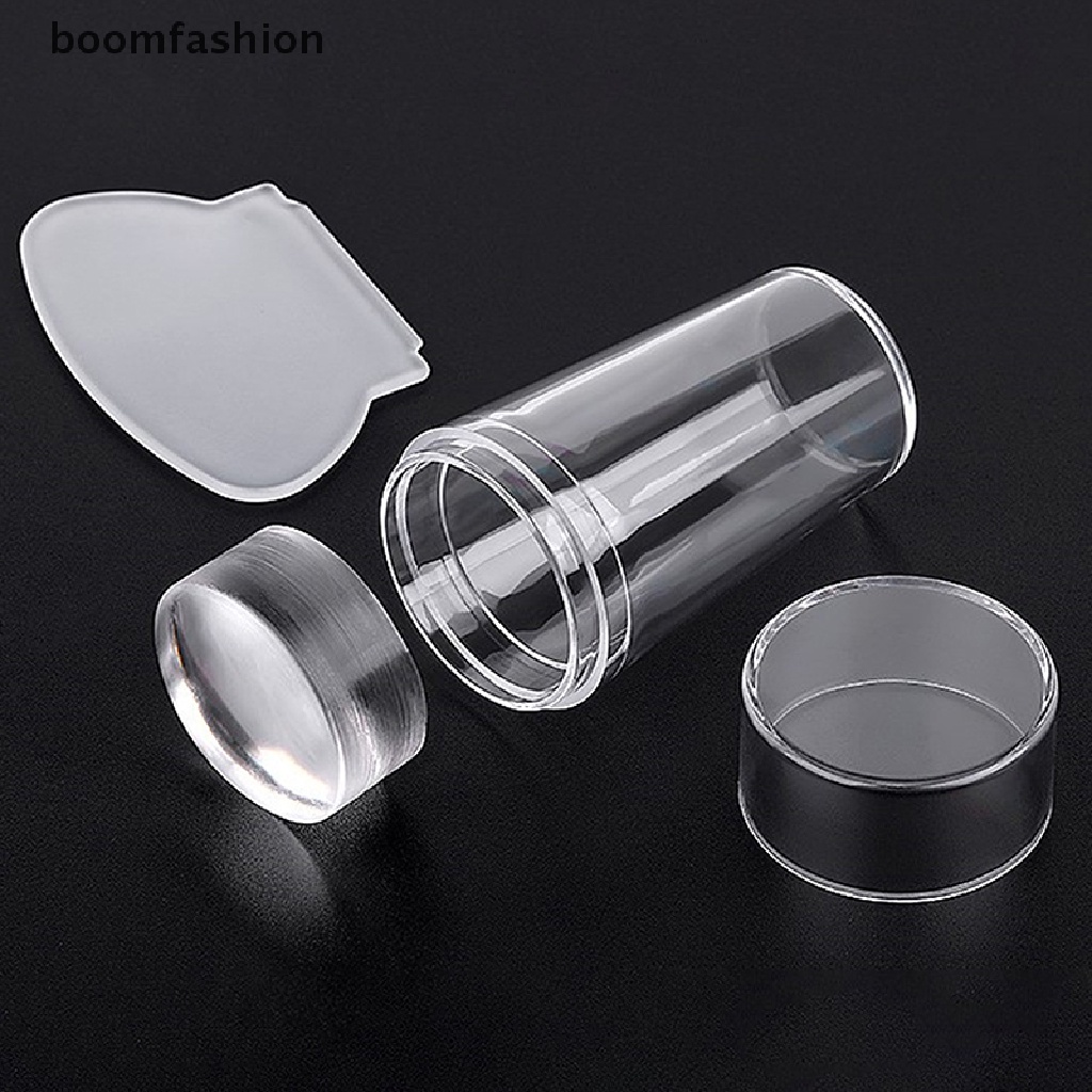 [boomfashion] Silicone Transparent Nail Art Stamping Kit Manicure Plate Stamp Polish Scraper [new]