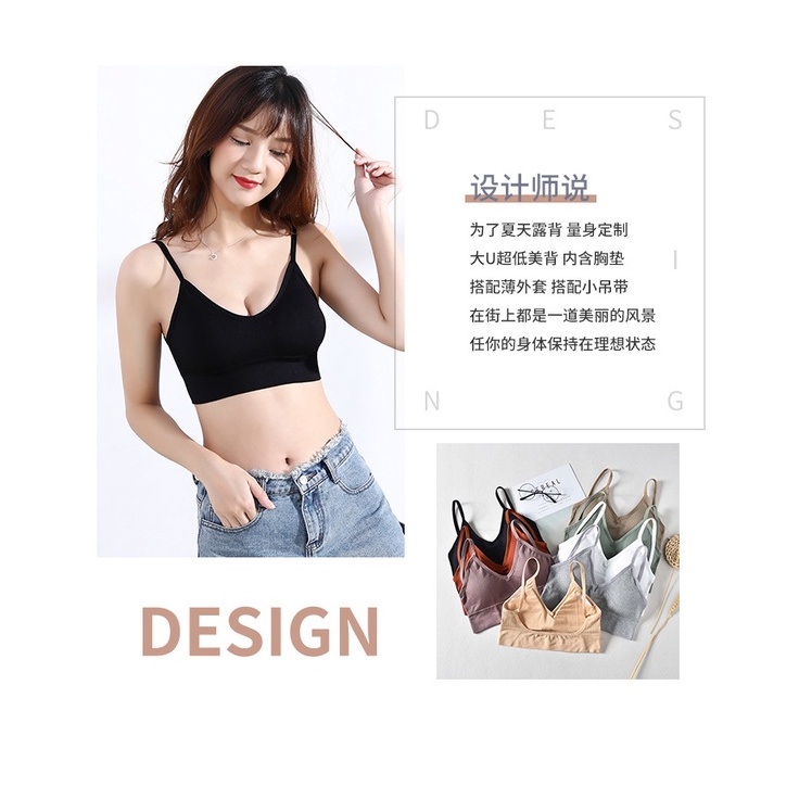 Áo Ngực Thể Thao Không Gọng Thép Có Đệm Ngực Phong Cách Mới Cho Nữ