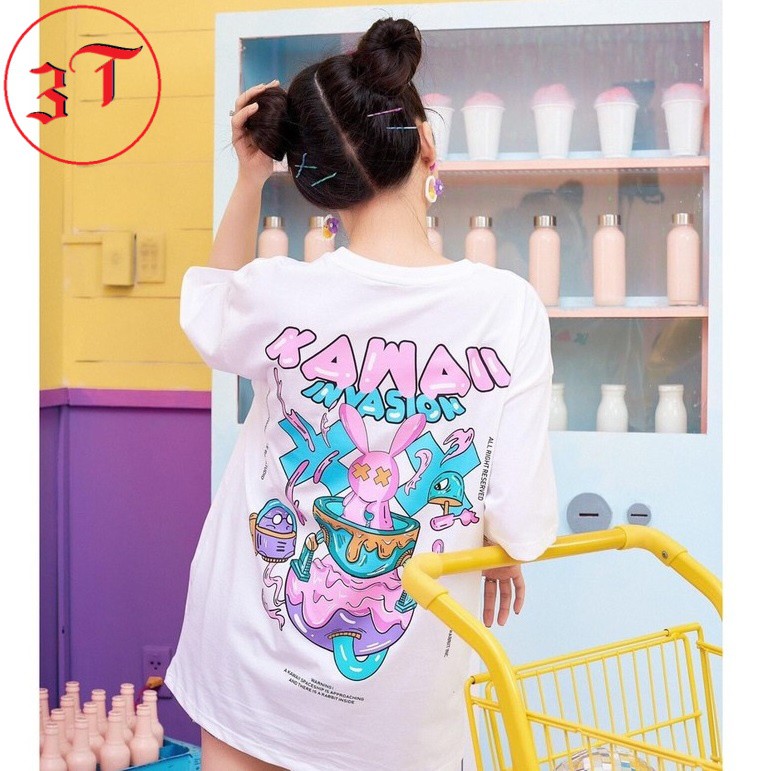 [Hot Sale] Áo Thun Tay Lỡ Unisex Rabbit Hot Trend Tay Lỡ Form Rộng Ulzaang Cá Tính | BigBuy360 - bigbuy360.vn
