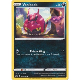 Thẻ bài pokemon venipede - 105/198 - common