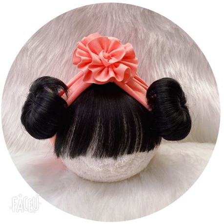 Turban gắn tóc giả cho bé yêu