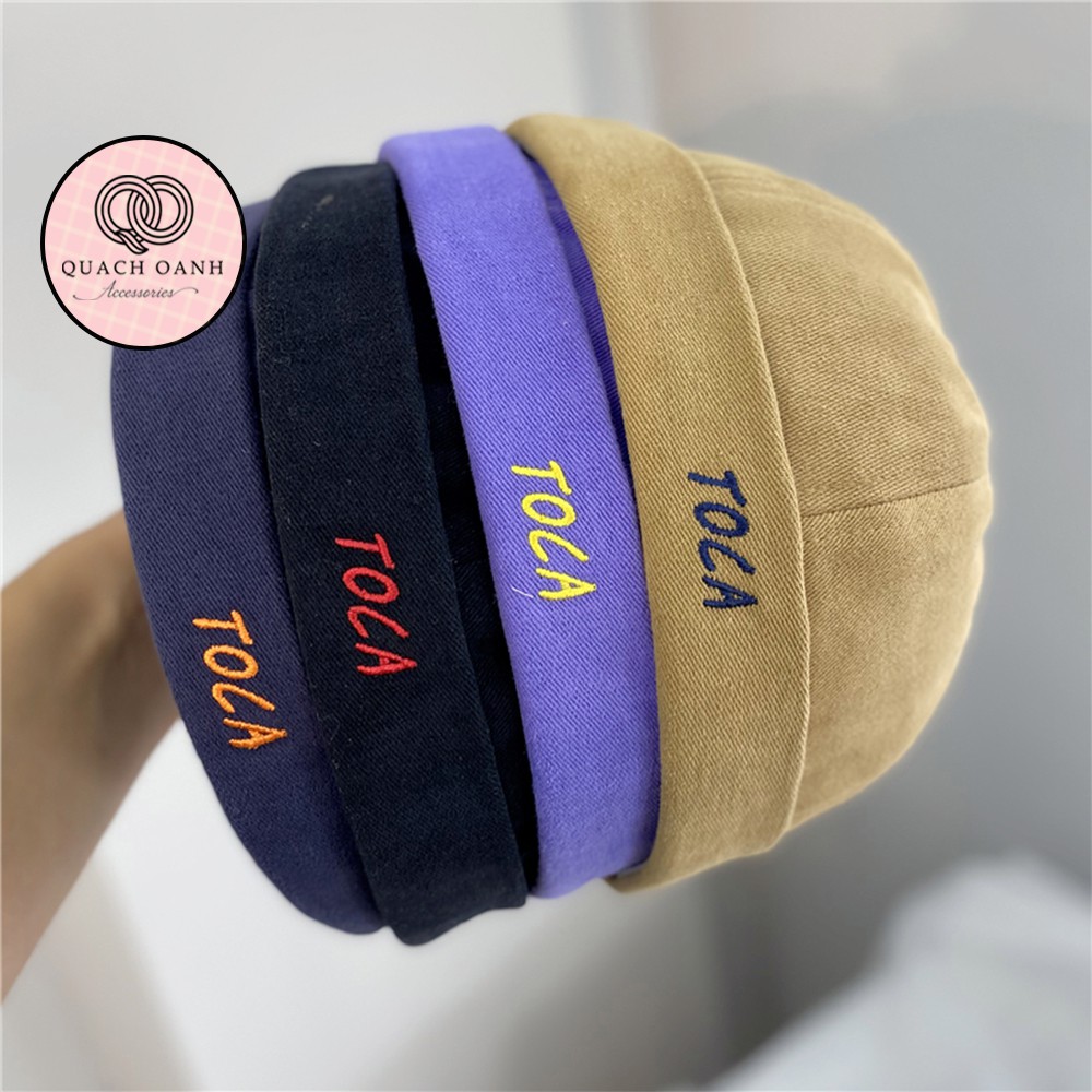 Mũ nón quả dưa địa chủ beanie không vành in chữ Toca – MU60