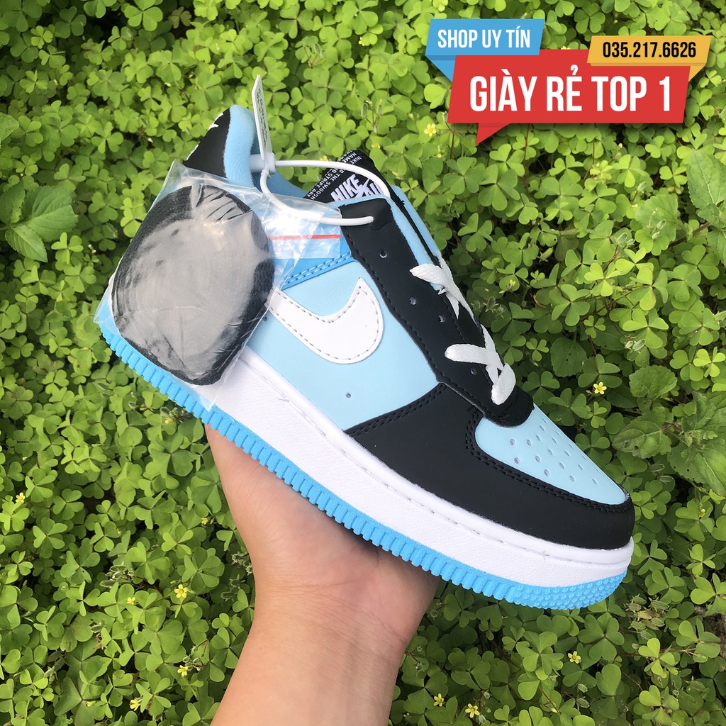 Giày Sneaker AF1 Xanh Dương Blue Custom, Giày thể thao Air Force 1 Low Blue Custom Travis nam nữ cực chất mới 2022