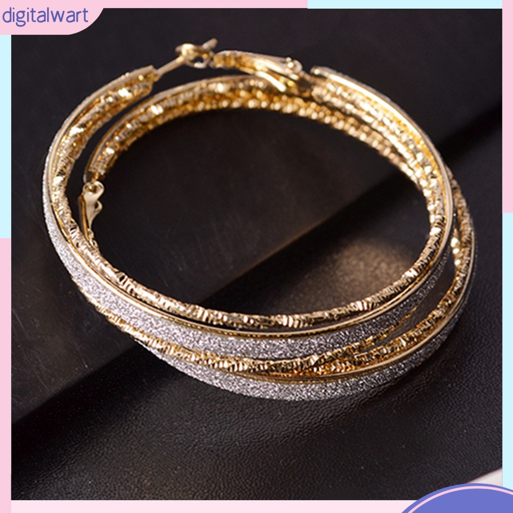 Đôi hoa tai tròn cỡ lớn thời trang vintage cho nữ