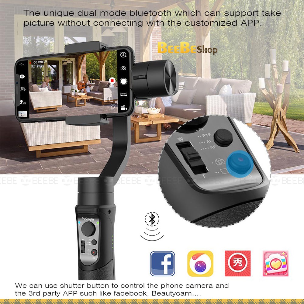 Chống Rung Điện Thoại, Nhận Diện Khuôn Mặt, Theo Dõi Chuyển Động - Hohem ISteady Mobile Plus