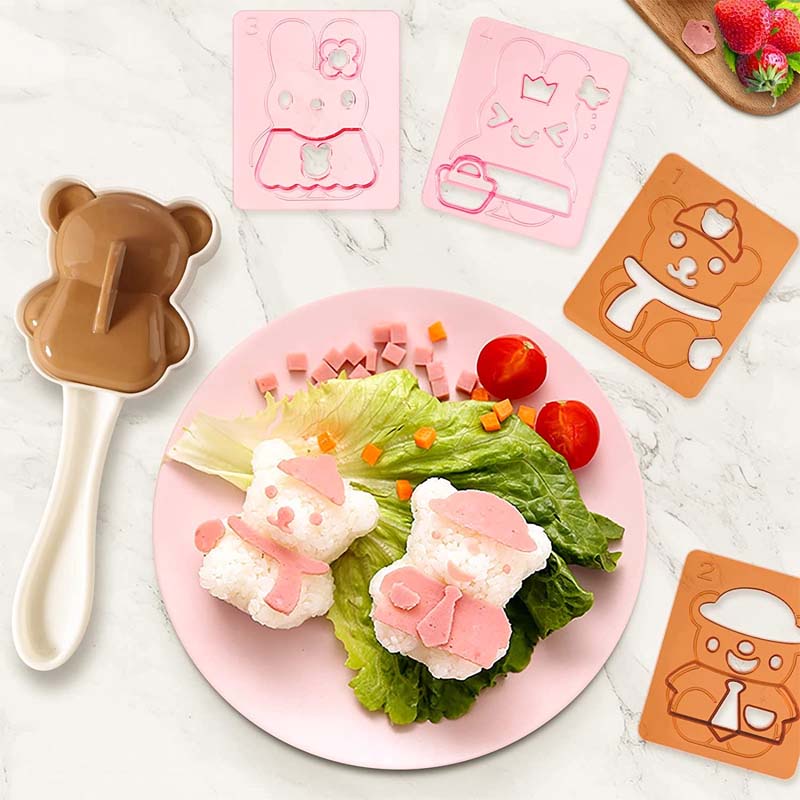 Bộ Khuôn Làm Cơm Nắm Hình Thỏ / Gấu Dễ Thương DIY