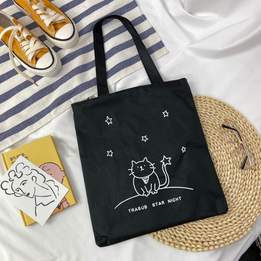 Túi Tote vải canvas hot trend mèo Star hàn quốc