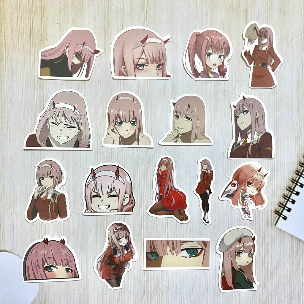 [Twins Plus] Bộ hình dán - sticker anime Zero Two - Darling in the Franxx dán trang trí laptop,máy tính bỏ túi,...