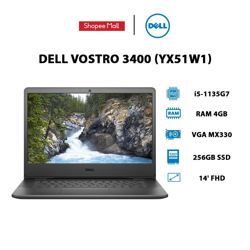 Laptop Dell Vostro 3400 (YX51W1) (i5-1135G7 | 4GB | 256GB | VGA MX330 2GB | 14' FHD | Win 10)