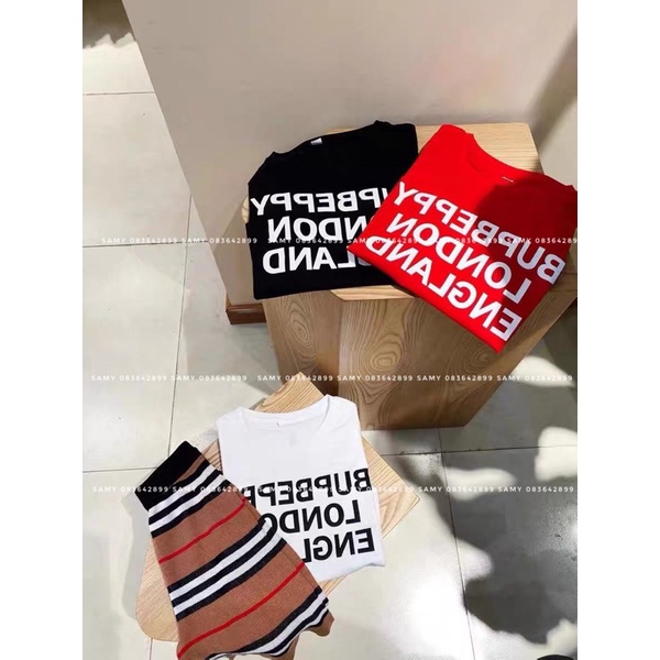 Áo thun tay lỡ bé trai bé gái nam nữ unisex, áo phông gia đình BBR cotton co giãn đen/trắng/đỏ - Samyy_vn