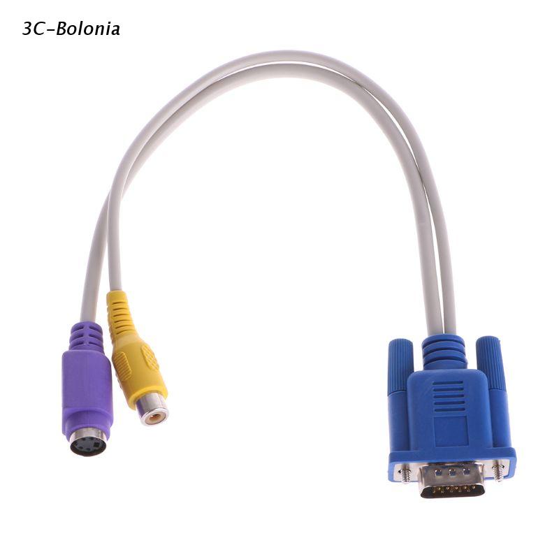 Cáp Chuyển Đổi VGA Đầu Đực Sang TV S-Video RCA AV