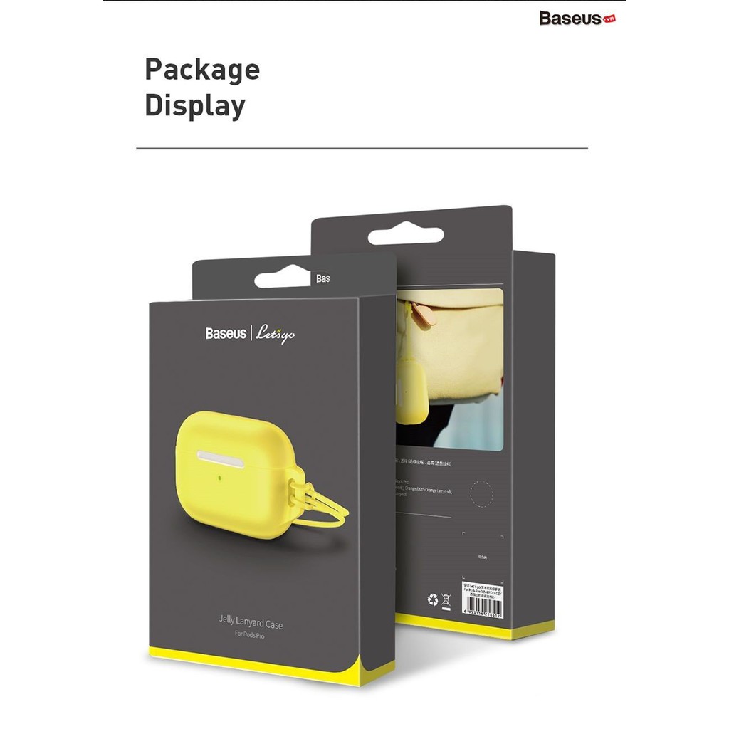 Bao đựng tai nghe airpods pro Baseus Lets go jelly lanyard Case siêu mịn, làm từ silicon cao cấp – Hàng chính hãng