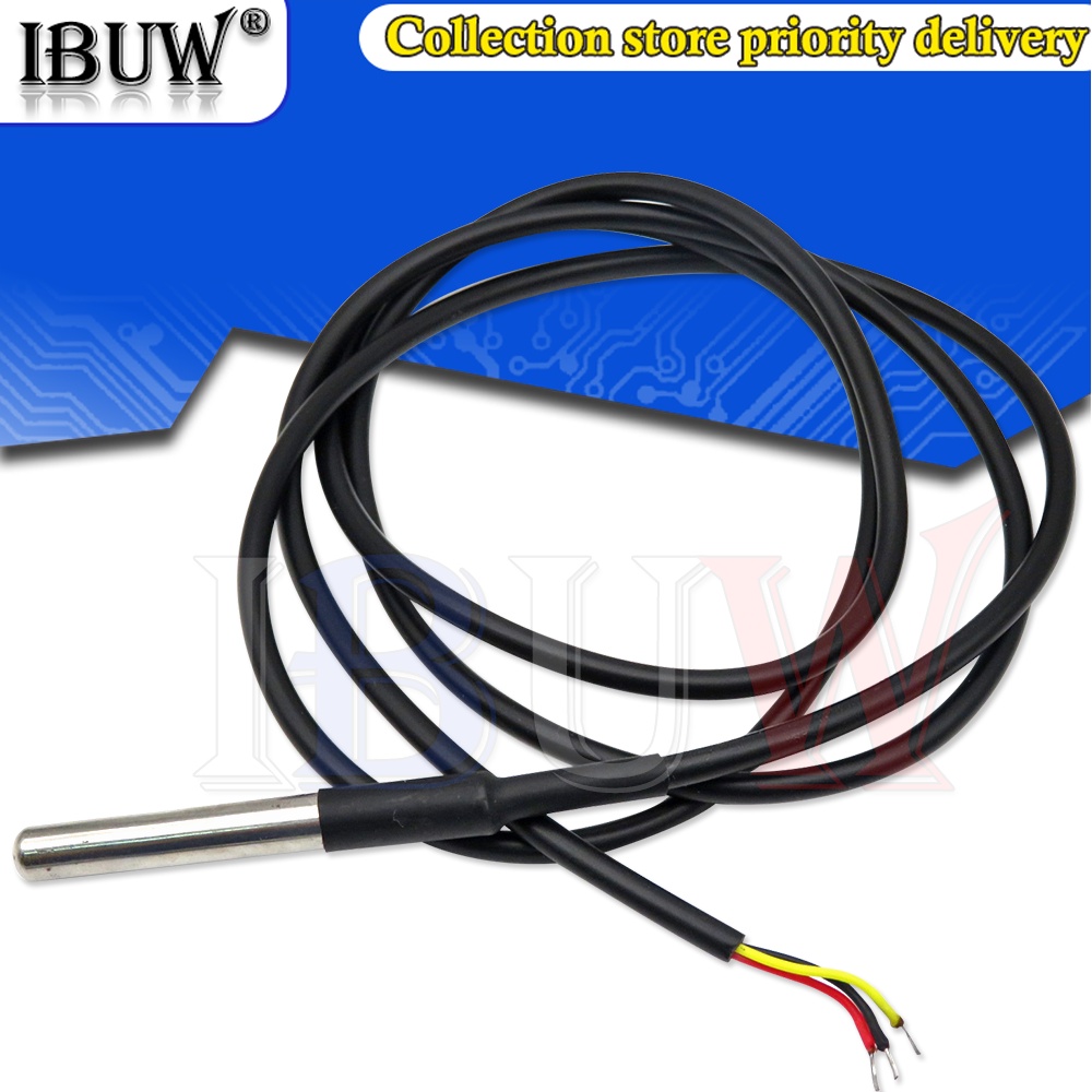 1 Cảm Biến Nhiệt Độ DS1820 DS18b20 Bằng Thép Không Gỉ Chống Nước 18B20 Cho arduino