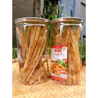 KHÔ CÁ THIỀU CẮT SỢI ( lon pet kèm tương ớt )