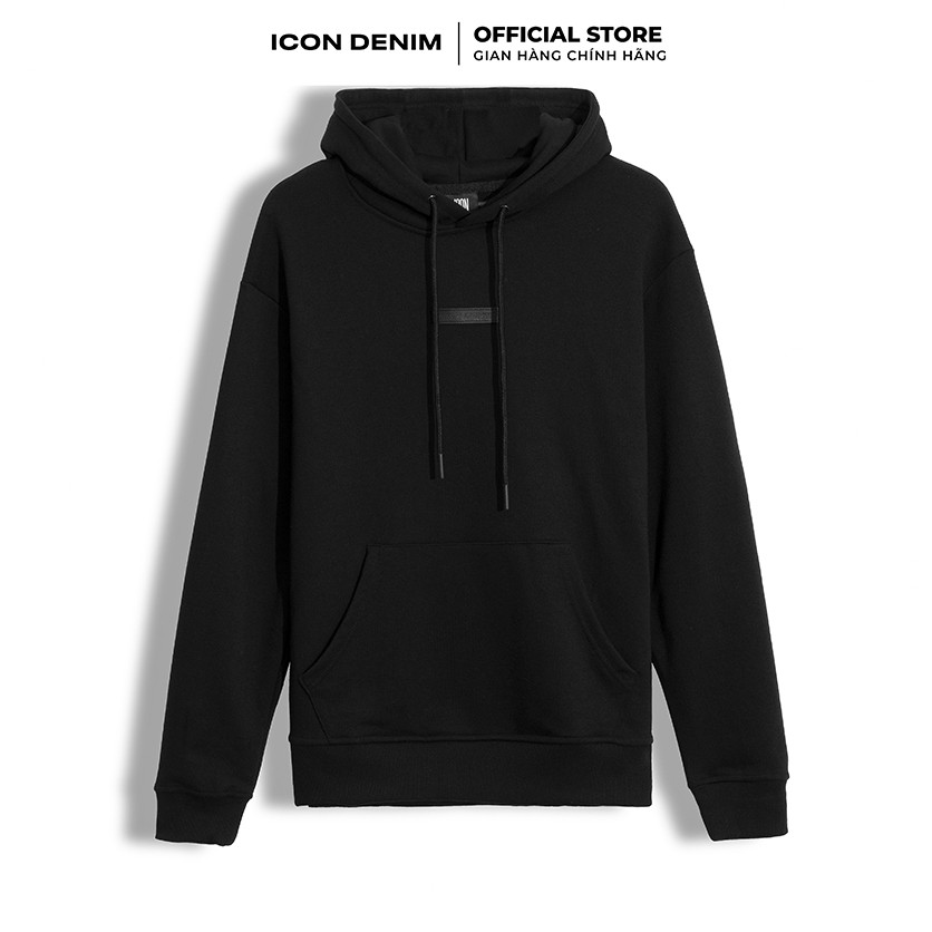 Áo Nỉ Hoodie Có Nón ICON DENIM Unisex Màu Đen Dày Dặn, Có Chữ Ký Thêu Sau Nón | BigBuy360 - bigbuy360.vn