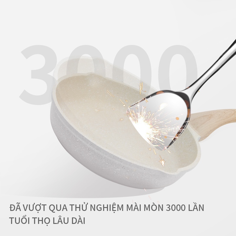 Chảo chống dính Simplus vân đá Maifan Vanilla Series chiên rán thông dụng dùng được cho bếp từ và ga