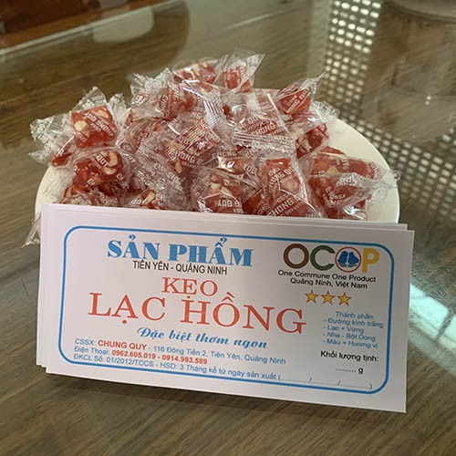 Kẹo Lạc Hồng Tiên Yên 350 Gram ( Cơ Sở Bánh Kẹo Chính Quy)
