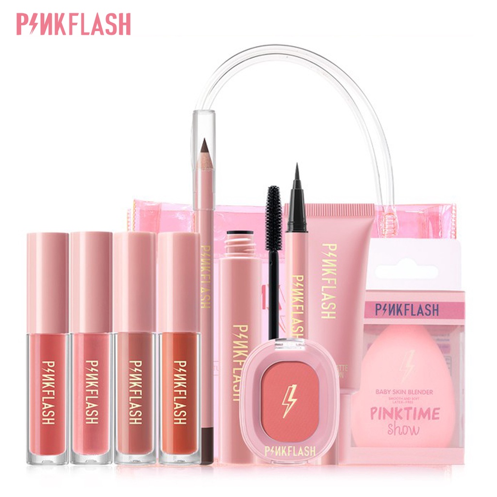 Bộ 10 Mỹ Phẩm Trang Điểm PINKFLASH Kèm Túi Đựng Dùng Làm Quà Tặng Độc Đáo