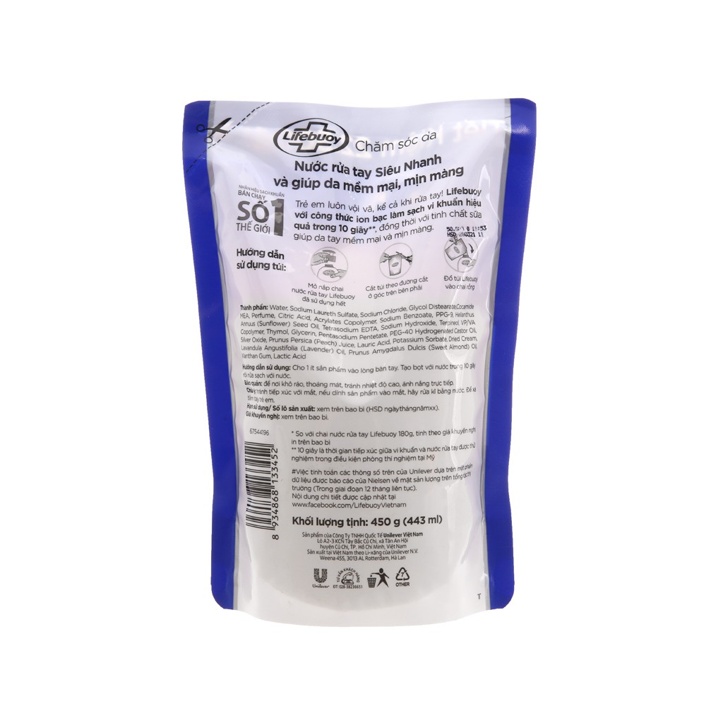 Rửa tay Lifebouy túi 450g