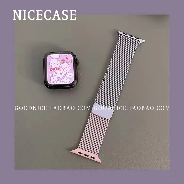 Dây Đeo Nam Châm Bằng Thép Không Gỉ 44mm 40mm 45mm 41mm 42mm 38mm Cho iWatch serie 3 4 5 6 se 7
