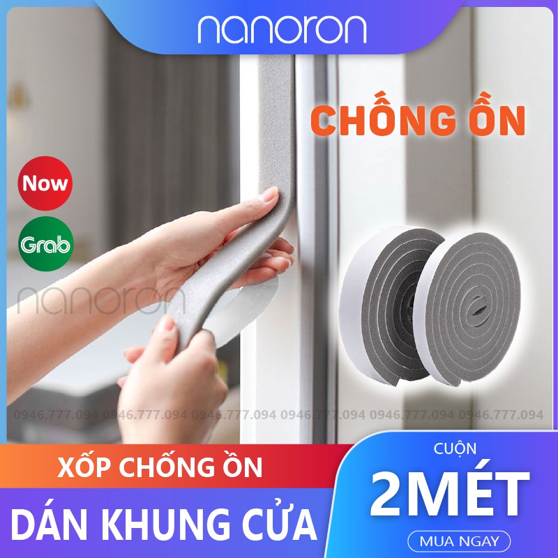 Ron xốp dán khung cửa  Nẹp cách âm cách nhiệt NANORON chống côn trùng chống bui lắp ở cửa đi cửa sổ