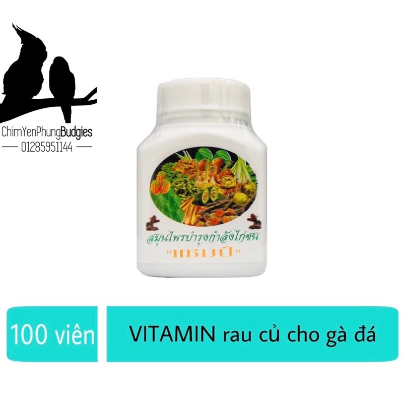 Vitamin rau củ cho gà đá (hủ 100 viên)