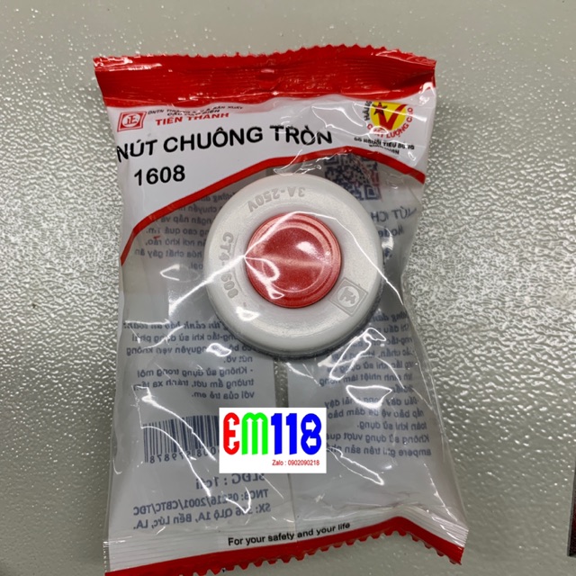 EM118 - Nút chuông tròn 1608 - Nút nhấn Tiến Thành - CT4-1608 - 3A 250V / 1 cái