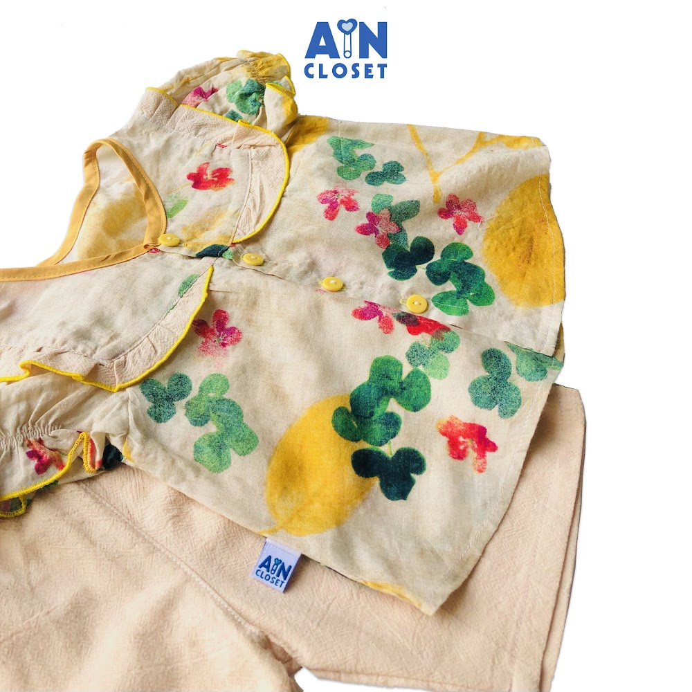 [Mã BMBAU50 giảm 7% đơn 99K] Bộ quần áo lửng bé gái họa tiết Hoa vàng cotton boi - AICDBGYPBMDP - AIN Closet