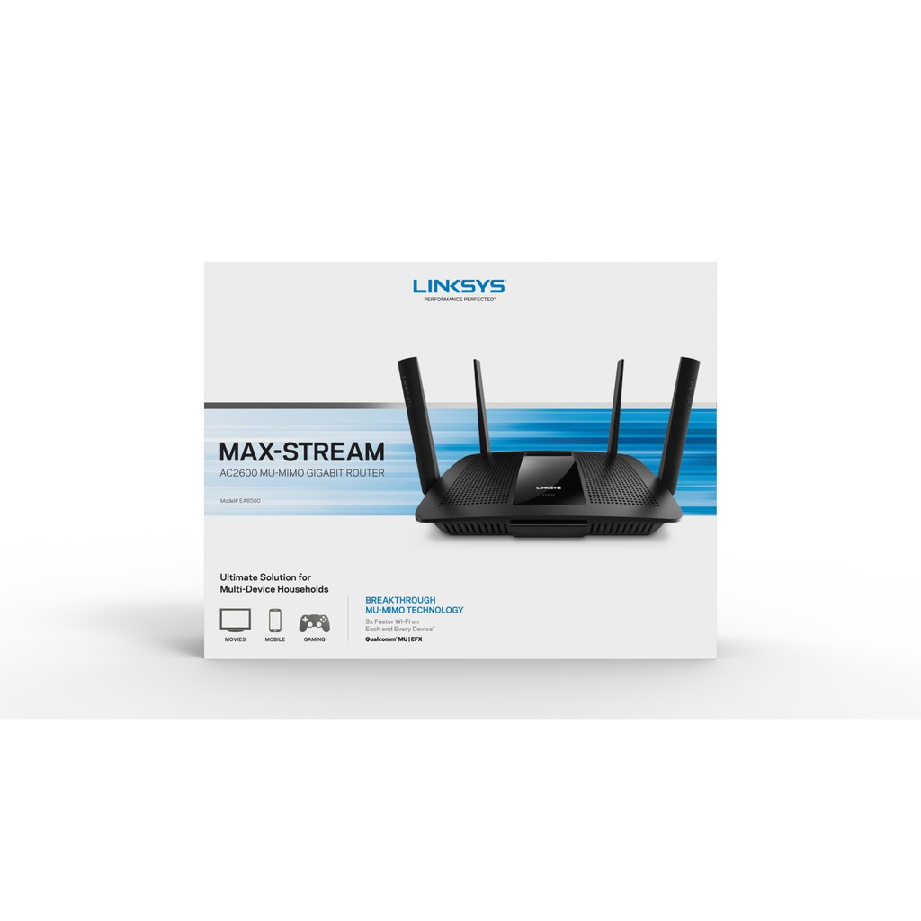 Bộ phát Wifi MU-MIMO Linksys EA8500 Max-Stream Chuẩn AC Tốc Độ 2600Mbps - Hàng Chính Hãng