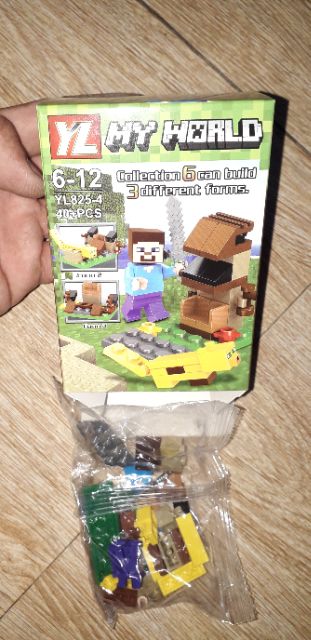 Lắp ráp 1 hộp LegoMinecraft MyWord 825 có 40 chi tiết bằng nhựa ABS rất đẹp