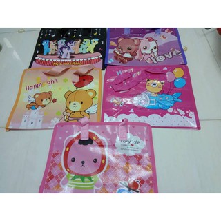 Túi nhựa nhiều màu đựng sách vở đi học thêm, kiểu dáng cute