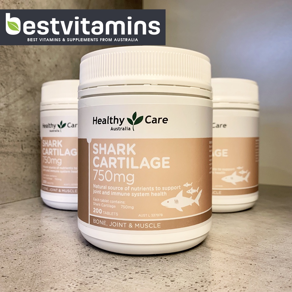 Sụn vi cá mập Úc HEALTHY CARE SHARK CARTILAGE 750mg 200 VIÊN