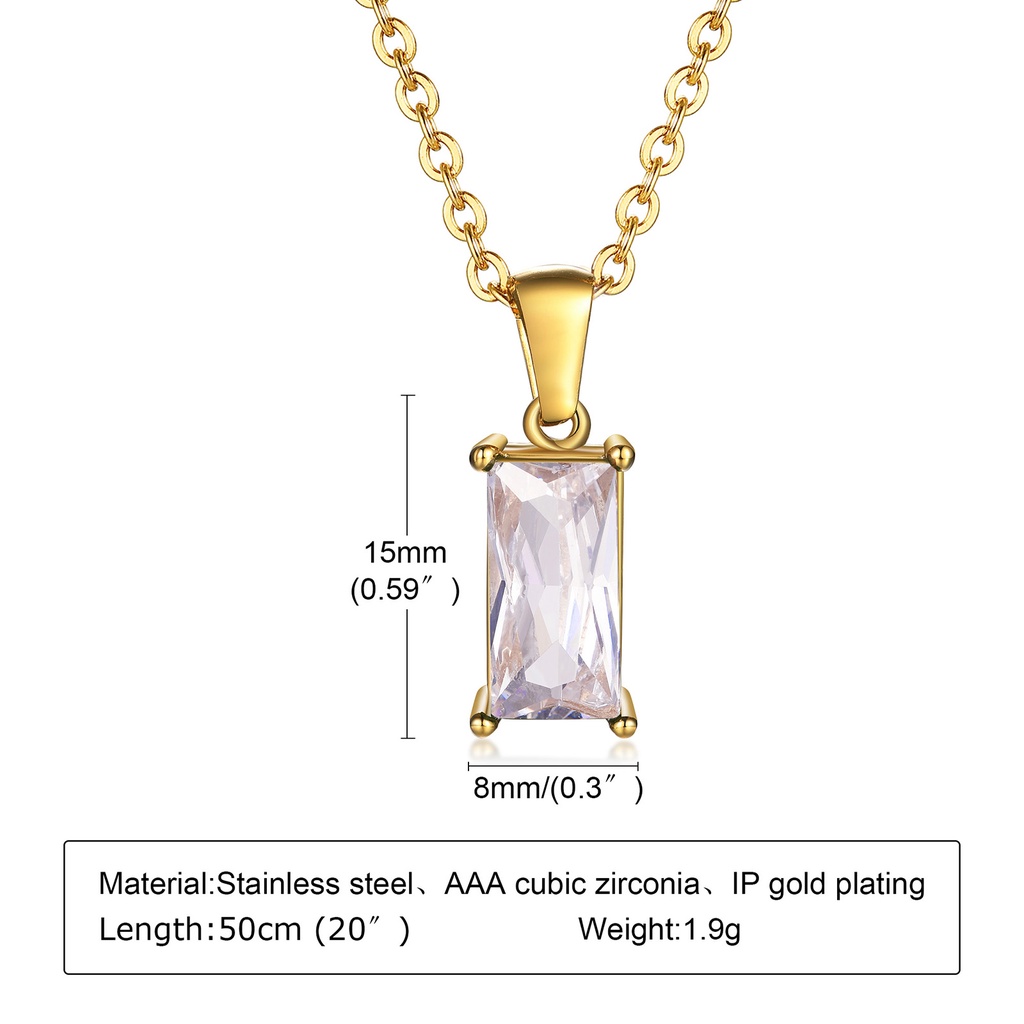 Vnox Vòng cổ Mạ Vàng 20&quot; Đính Đá Zircon