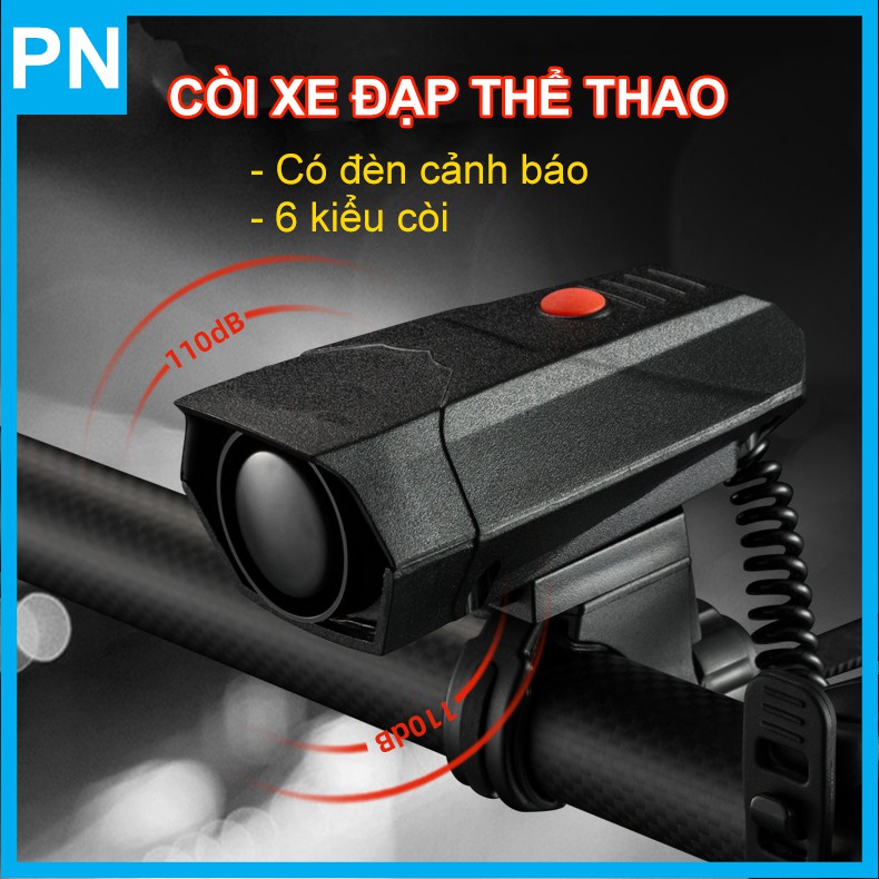 Còi Xe Đạp Thể Thao, Địa Hình Công Suất Lớn, dùng 6 tháng tới 1 năm mới phải thay pin