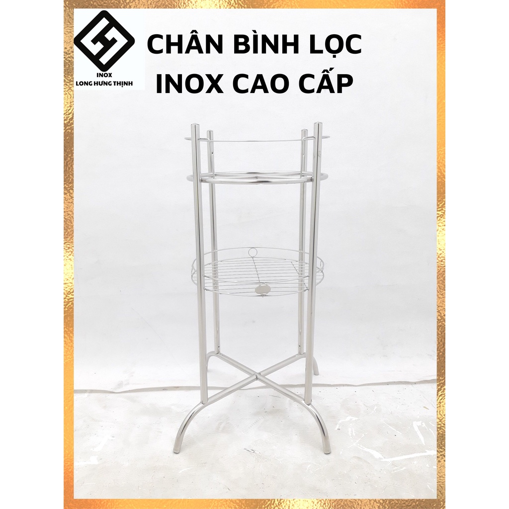 Chân Bình Lọc Nước INOX cao cấp, chân kệ, giá đỡ bình nước, kích thước đa dạng, đủ size, có khay đựng ly "đan lưới"