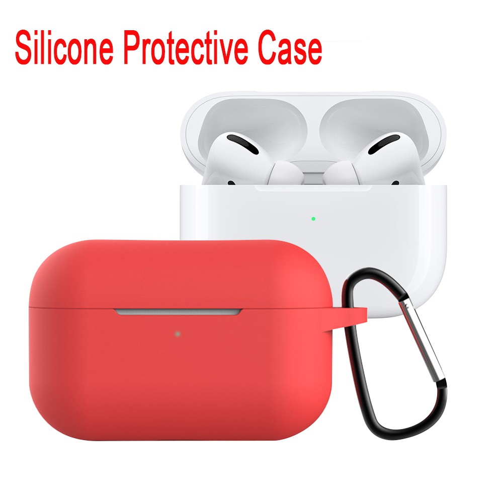 Vỏ Bảo Vệ Hộp Sạc Tai Nghe Airpods Pro Chất Liệu Silicone Chống Rơi Có Móc Khóa
