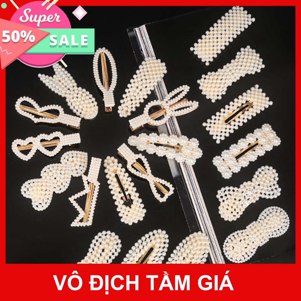 (1set 20c)Kẹp tóc ngọc trai nhiều mẫu cho bạn gái ( giao mix mẫu ) - ngọc trai nhân tạo SET 20 CÁI giảm 50%