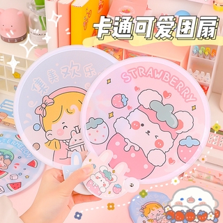 Quạt xếp Mini hình tròn họa tiết hoạt hình phong cách Nhật bản