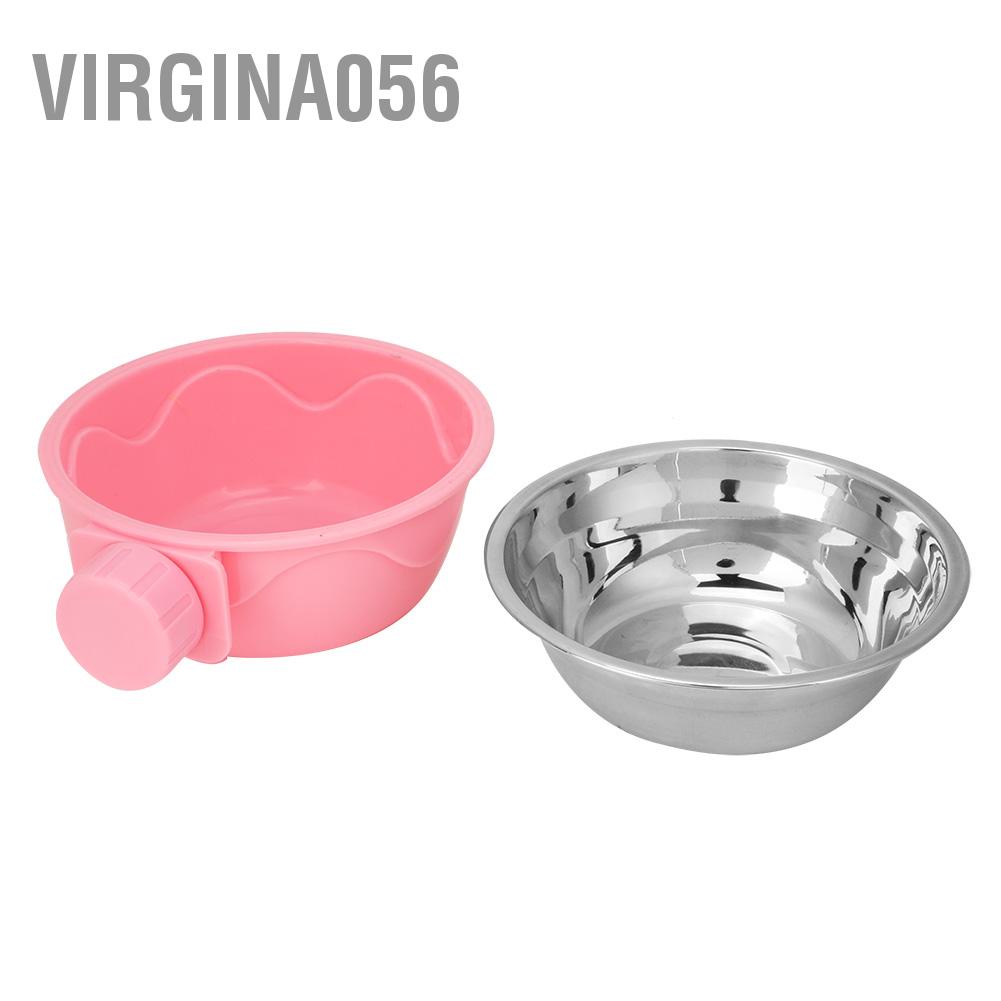 Hàng Hot Chó mèo Treo máng ăn Bát nước bằng thép không gỉ Cún con Hàng giao ngayVirgina056